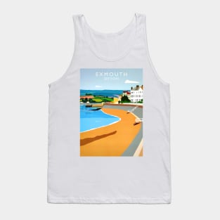 Exmouth beach UK, a 1950's style retro posterisation design Tank Top